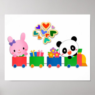 Poster van de Cute Animal Train