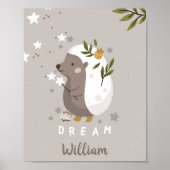 Poster van de dierlijke dromen van het Egel Woodla (Voorkant)