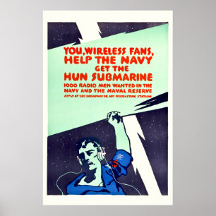 Poster van de Draadloze Radio Propaganda van de We