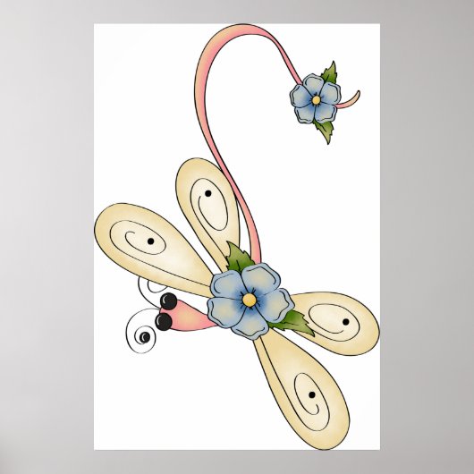 Poster van de drijvende dragonfly (Voorkant)