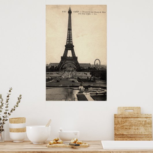 Poster van de  Eiffeltoren van begin 1900 (Keuken)