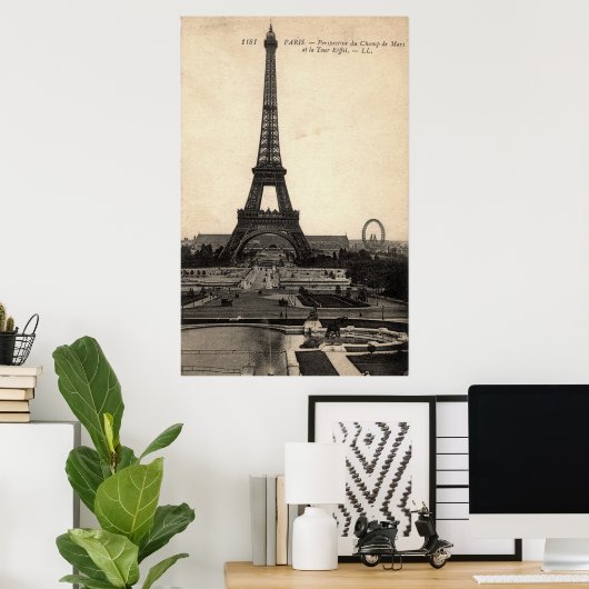 Poster van de  Eiffeltoren van begin 1900 (Thuiskantoor)