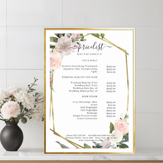 Poster van de Floral Salon-prijslijst