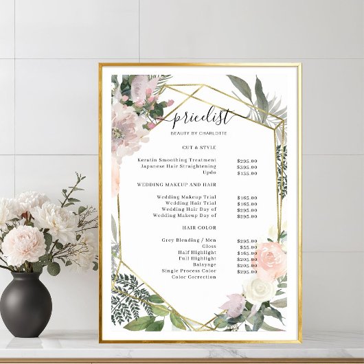 Poster van de Floral Salon-prijslijst