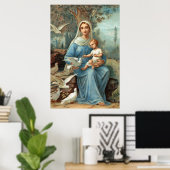 Poster van de Franse blauwe Madonna (Thuiskantoor)
