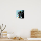 Poster van de gehoornde demonkop (Keuken)