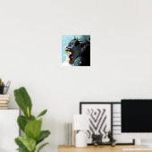 Poster van de gehoornde demonkop (Thuiskantoor)