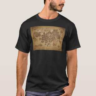 Poster van de Gielinor Map Runescape T-shirt