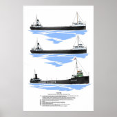 Poster van de Grote Meren Freighter Grand Island (Voorkant)