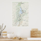 Poster van de Grote Teton-kaart (Keuken)