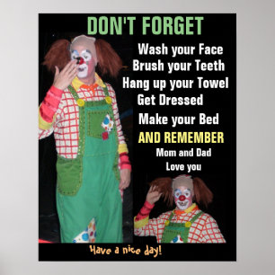 POSTER VAN DE HERINNERINGSLIJST VOOR KINDEREN