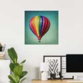 Poster van de hete luchtballon gestript (Thuiskantoor)