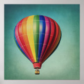Poster van de hete luchtballon gestript (Voorkant)