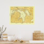 poster van de historische jaargrafiek van het meer (Keuken)