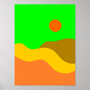 Poster van de illustratie van het trekgebergte