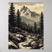 Poster van de illustratie van het trekgebergte (Voorkant)