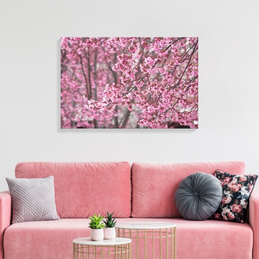 Poster van de Japanse Cherry Blossom Canvas Afdruk (Insitu (Woonkamer))