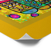 Poster van de joodse bruiloft Prayer Golden Hamsa (Hoek)