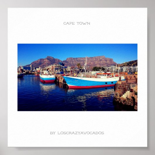 Poster van de Kaapstad Tafelberg Marina Harbour Bo (Voorkant)