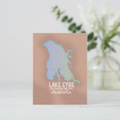 Poster van de kaart van het meer Eyre Australia (Staand voorkant)