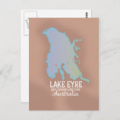 Poster van de kaart van het meer Eyre Australia (Voorkant / Achterkant)