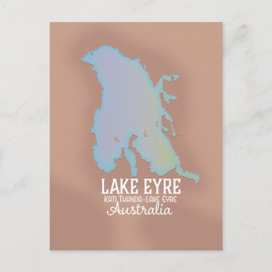 Poster van de kaart van het meer Eyre Australia (Voorkant)