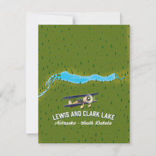 poster van de kaart van het meer van lewis en clar