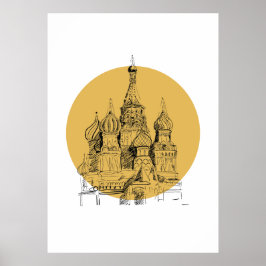 Poster van de kathedraal in Moskou