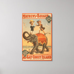 Poster van de Komedie "in van vrolijk Coney Canvas Afdruk