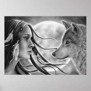 Poster van de kruising Spirits Wolf