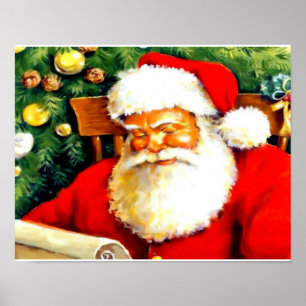 Poster van de lijst met prachtige Santa Claus-cont