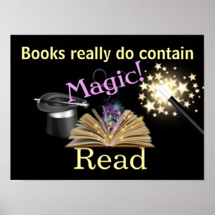 Poster van de literatuur van magische boeken