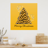 Poster van de luipaard cheetah-kerstboom (Keuken)