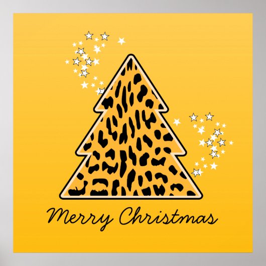Poster van de luipaard cheetah-kerstboom (Voorkant)