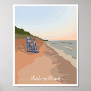 Poster van de Michigan Shoreline-meer, 8 x 10 inch