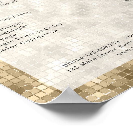 Poster van de moderne goudglanssalon (Hoek)