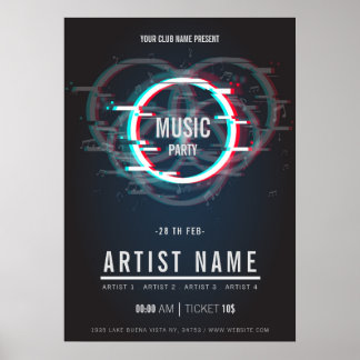 Poster van de moderne muziekpartij flyer Announcem