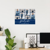 Poster van de Multi Photo Navy Blue Graduation Par (Thuiskantoor)