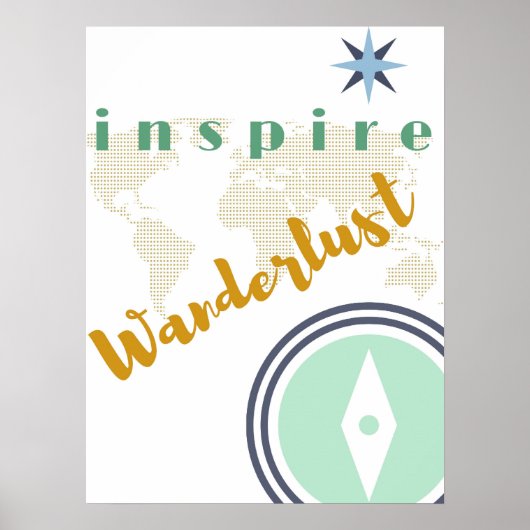 Poster van de muur - Inspire Wanderlust - Wall Art (Voorkant)
