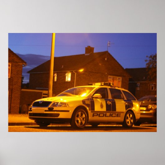 poster van de nacht op politieauto (Voorkant)
