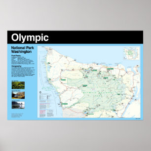 Poster van de nationale olympische parkkaart