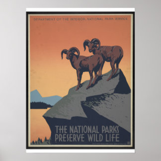  Poster van de Nationale Parken van WPA Circa 1940