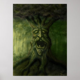 poster van de oude boomfantasie