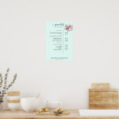 Poster van de prijslijst van de moderne bloem (Keuken)