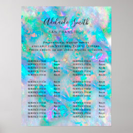 poster van de prijslijst van het open ontwerp