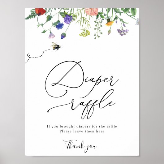 Poster van de Raffle Shower in Wildbloem (Voorkant)