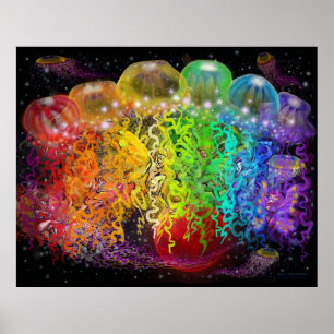 Poster van de Rainbow Jellyfish Party