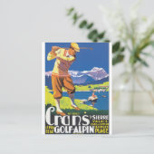Poster van de Reis van Alpin van het golf het Briefkaart (Staand voorkant)