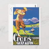 Poster van de Reis van Alpin van het golf het Briefkaart (Voorkant / Achterkant)