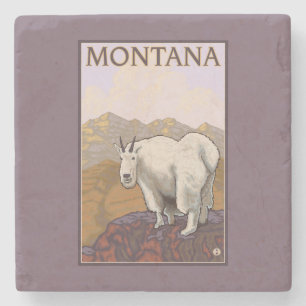 Poster van de Reis van de Geit van MontanaMountain Stenen Onderzetter